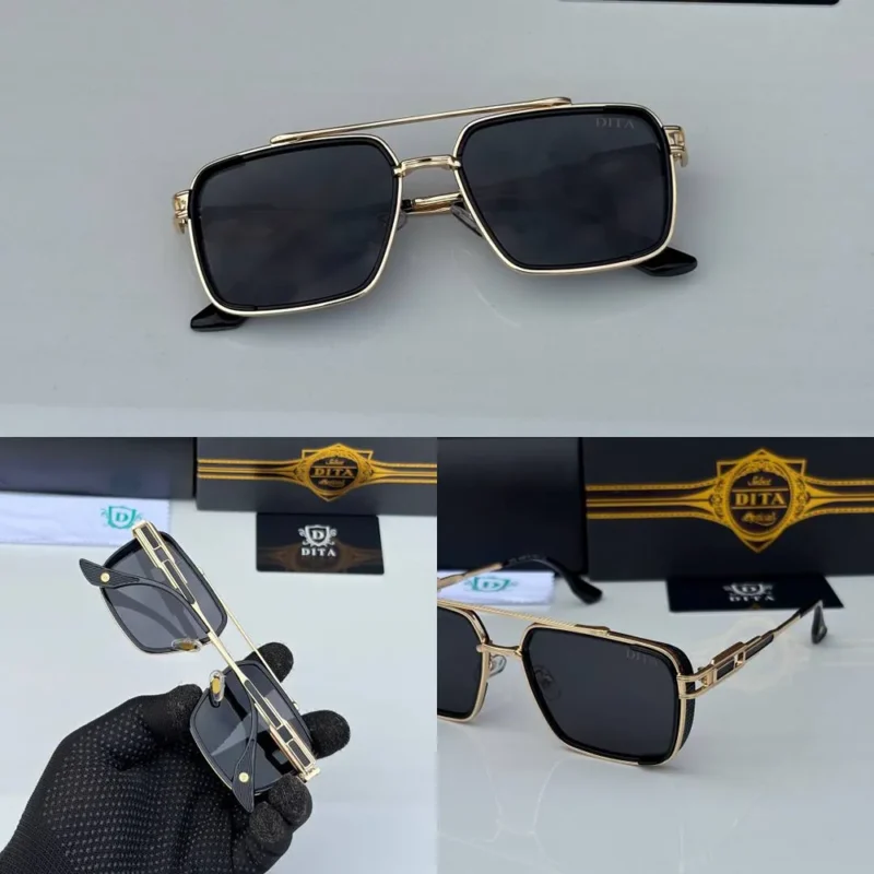 Stylish Dita Sunglasses Golden Black (CSO1826)