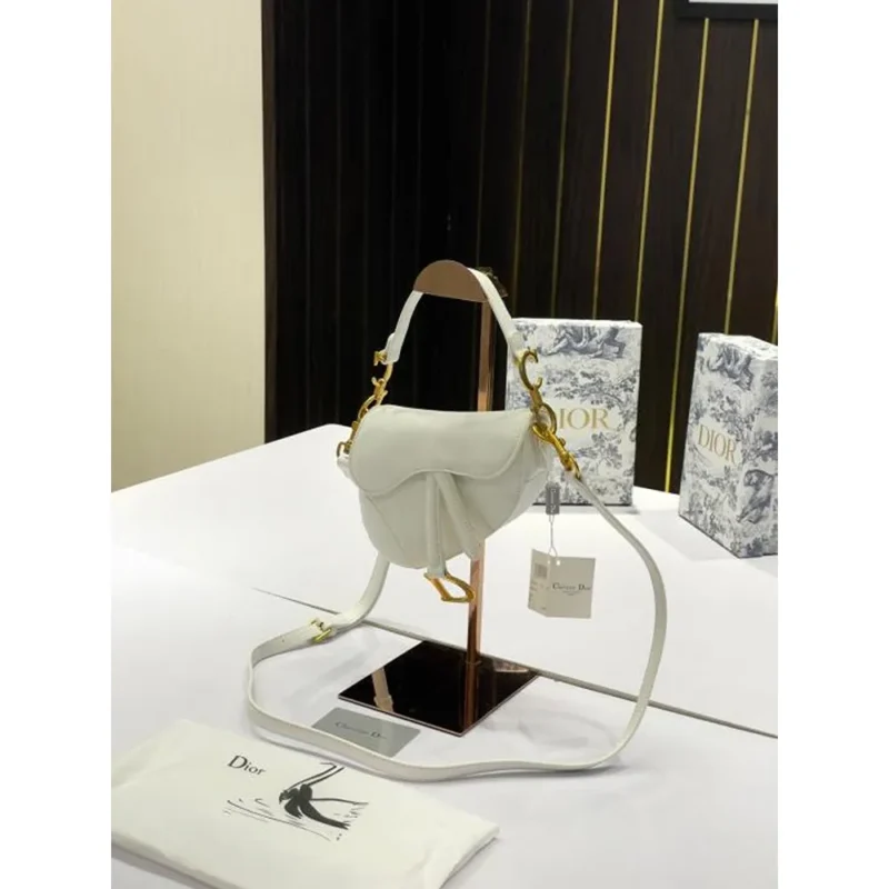 Premium Dior Saddle Small Bag White With Og Box For Women (SZ751)
