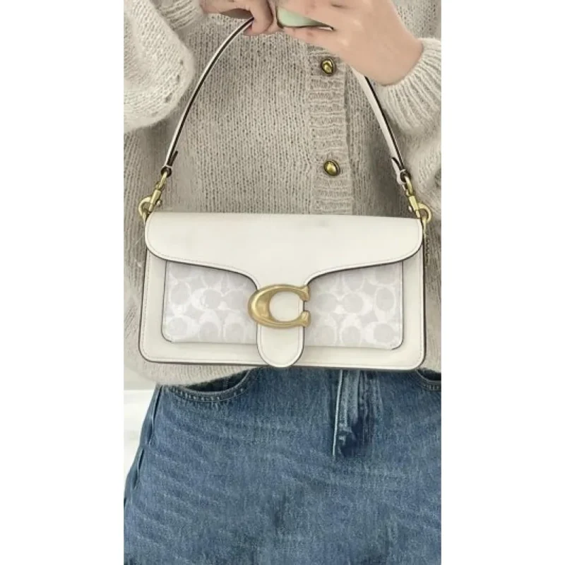 Stylish Coach Tabby Bag White Parquet With Og Box & Dust Bag For Women (FT615)