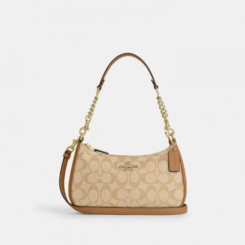 Premium Coach Teri Shoulder Bag Signature Canvas For Women (SL1052)