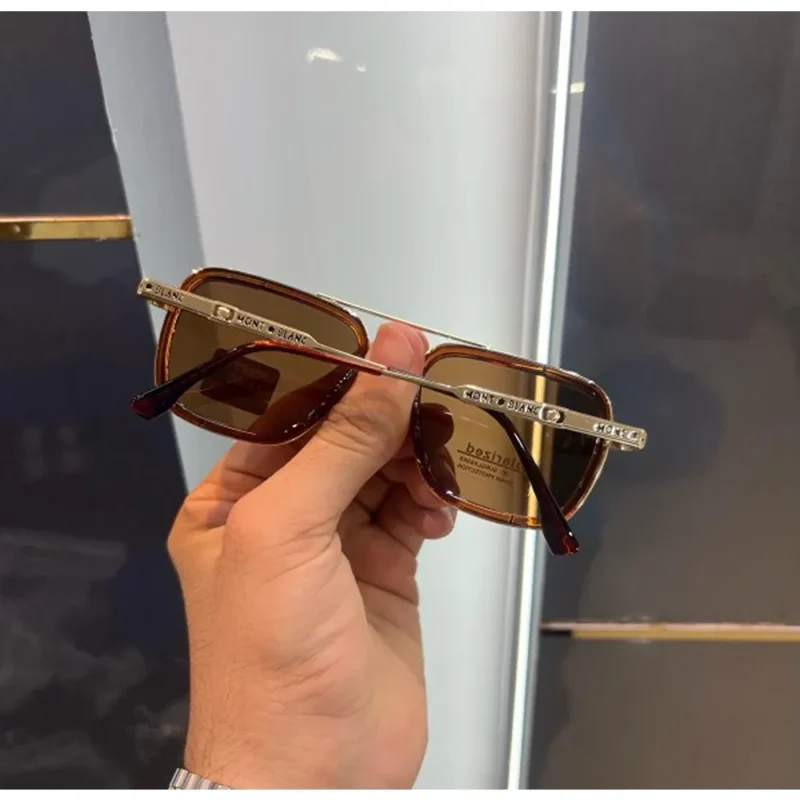 Premium Mont Blanc Sunglasses Gold Brown Luxury (SUP109)