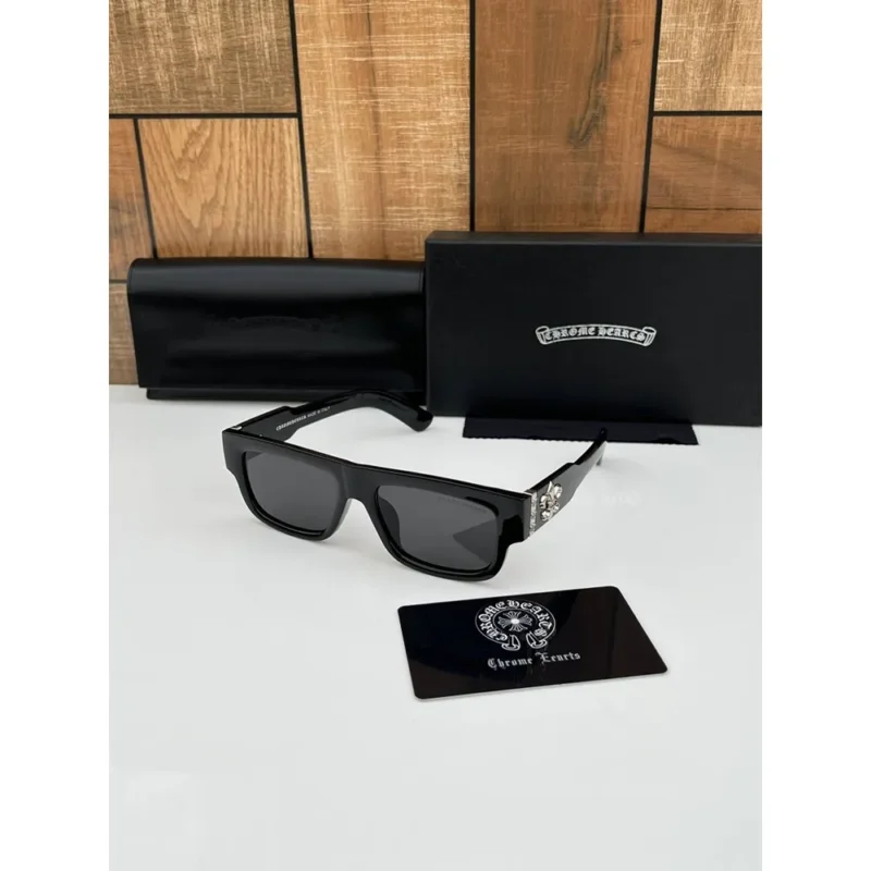 Stylish Chrome Sunglasses Heart Black (CSO1734)