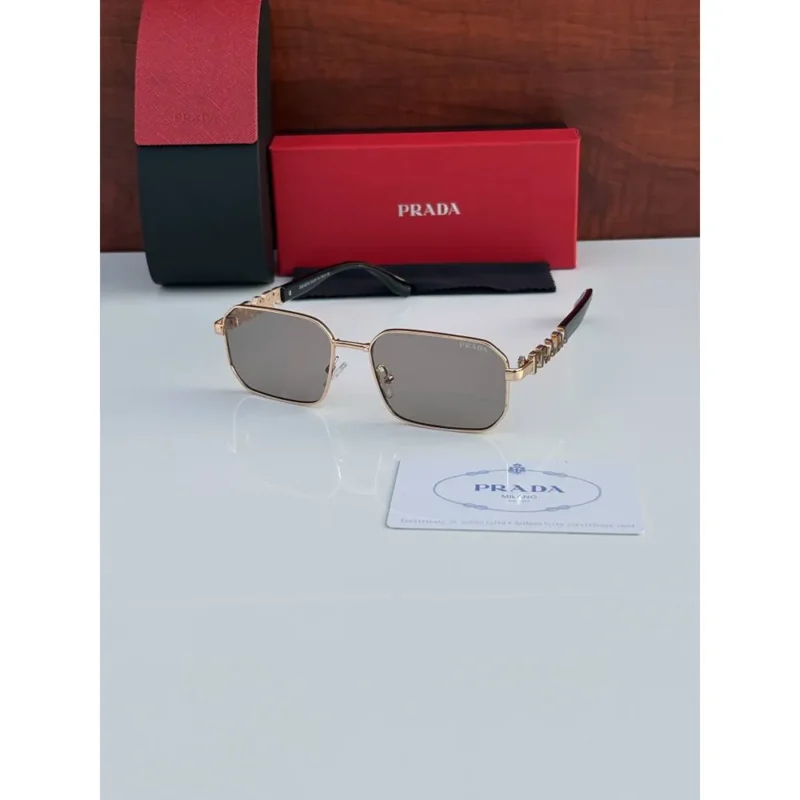 Stylish Prada Sunglasses Golden Grey (CSO1754)