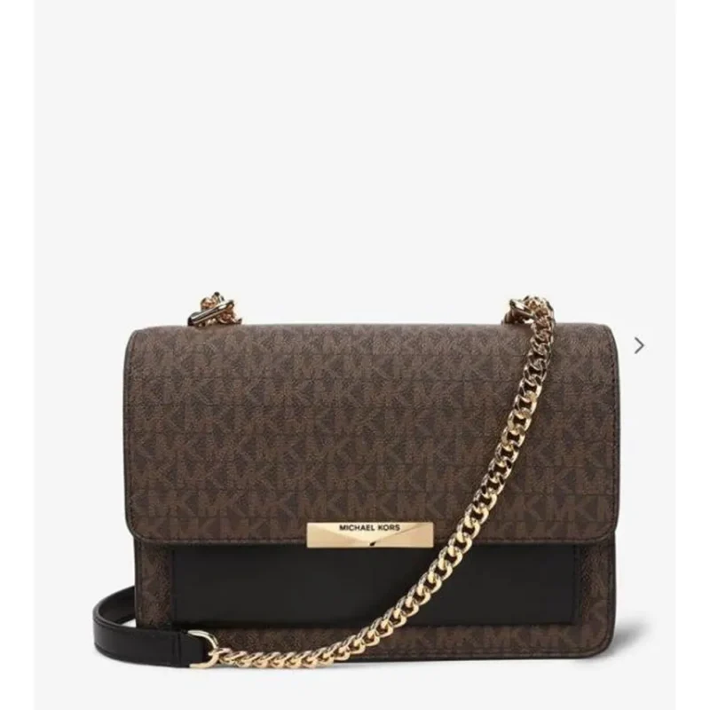 Premium Michael Kors Jade Sling Bag Logo Print With Chain Strap For Women (TB93)