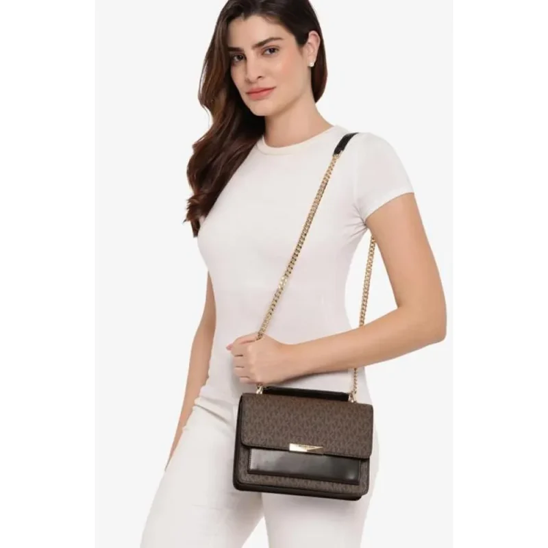 Premium Michael Kors Jade Sling Bag Logo Print With Chain Strap For Women (TB93)