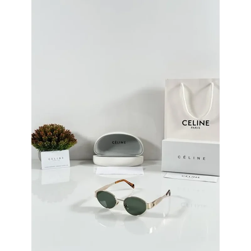 Premium Celine Sunglasses 1006 Gold Green (ETS69)