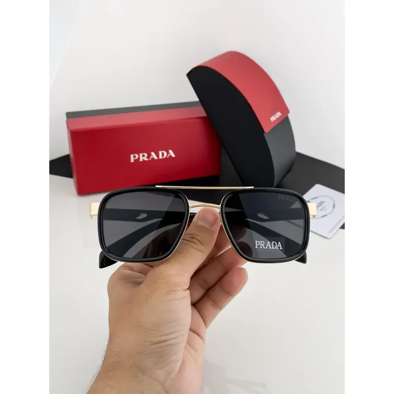 Premium Prada Sunglasses Gold Black 3350 (BOT591)