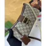Gucci Padlock Brown & Khaki Small Shoulder Bag For Women (LAB371)