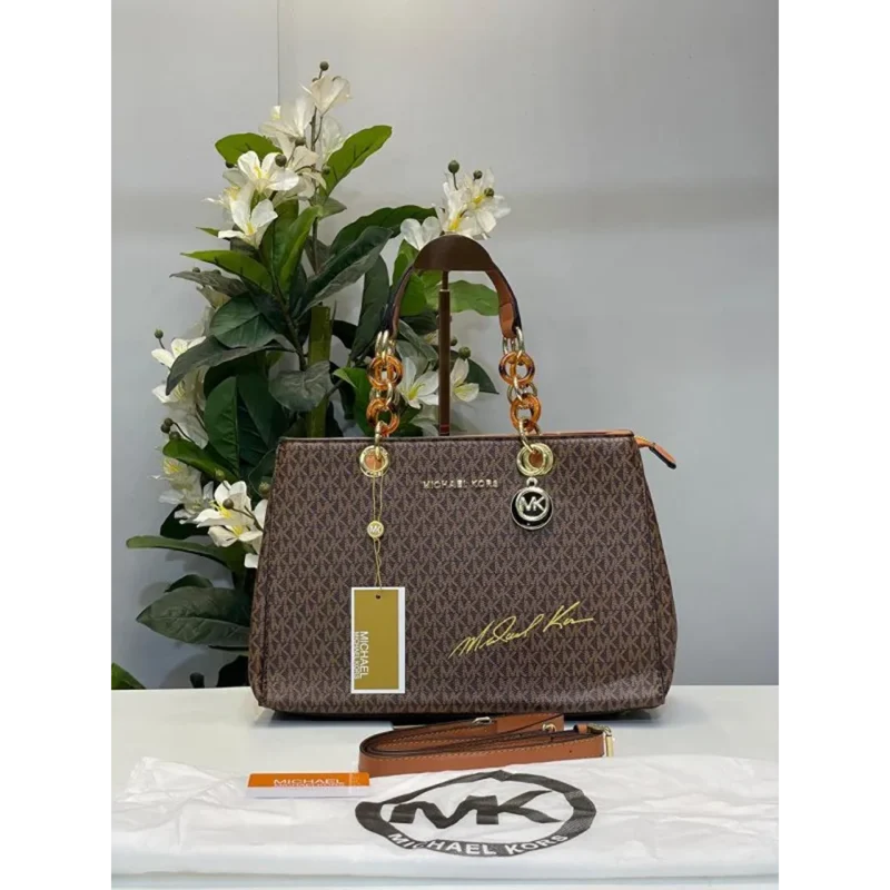Michael Kors Cynthia Signature Bag With Dust Bag (5340 Coffee Brown) For Women (BSF512)