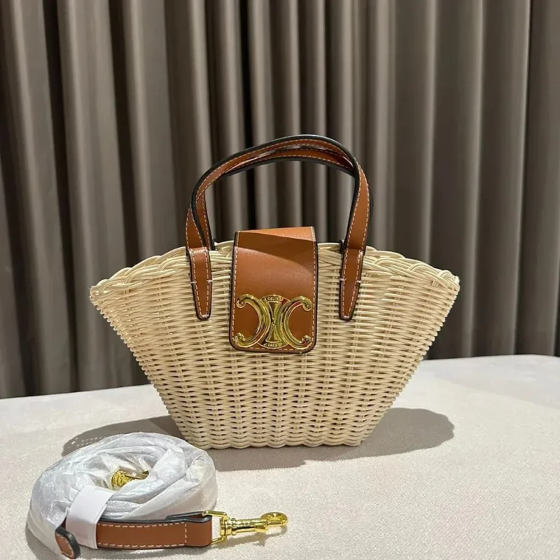 Miu Miu Celine Teen Triomphe Couffin Wicker Bag For Women (LAB570)