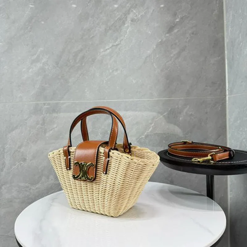 Miu Miu Celine Teen Triomphe Couffin Wicker Bag For Women (LAB570)