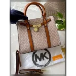 Michael Kors Satchel Bag MK Nouveau Hamilton Large With Dust Bag Coffee Brown For Women (BSF1038)