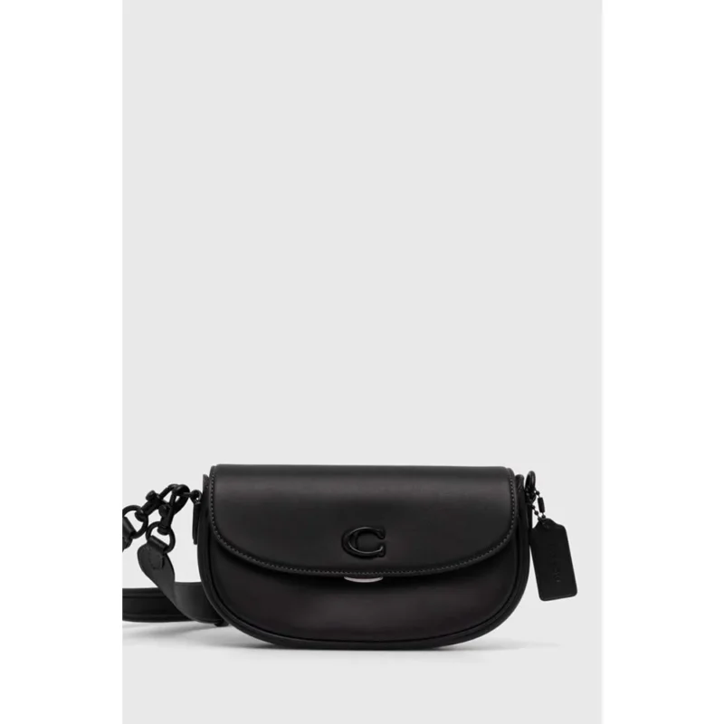 Premium Coach Emmy Saddle Bag Black With Og Box Dust Bag For Women (LAB1455)