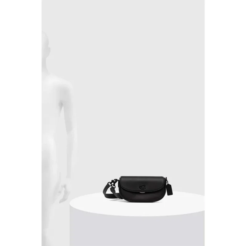 Premium Coach Emmy Saddle Bag Black With Og Box Dust Bag For Women (LAB1455)