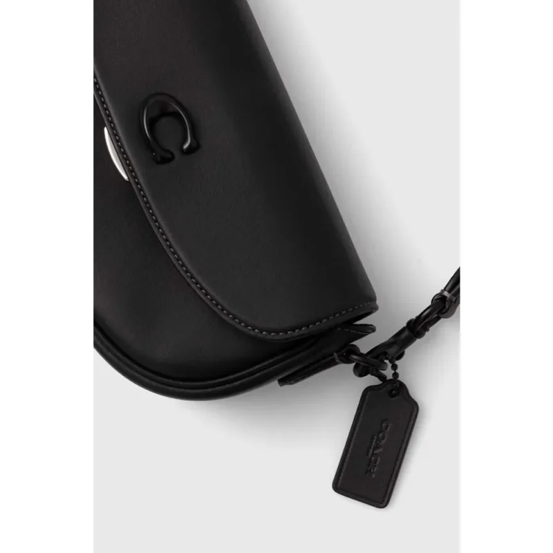 Premium Coach Emmy Saddle Bag Black With Og Box Dust Bag For Women (LAB1455)
