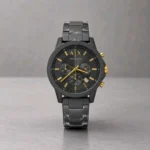 Elegant Armani Exchange Chronograph Watch Black For Men (FGS103) - stayhit.in