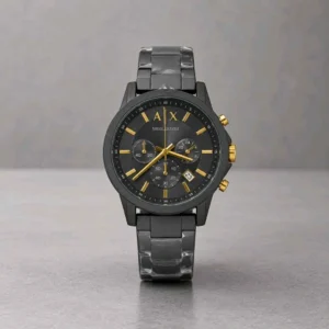 Elegant Armani Exchange Chronograph Watch Black For Men (FGS103) - stayhit.in