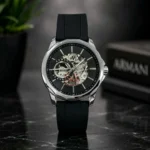 Elegant Armani Exchange Skeleton Watch Black For Men (FGS109) - stayhit.in