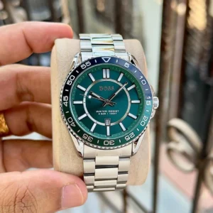Elegant Boss Runner Watch Green Silver For Men (BOT3946) - stayhit.in