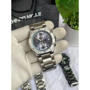 Elegant Casio Edifice 640d At443 Watch Silver Ice Blue Dial For Men (FGS114) - stayhit.in