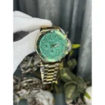 Elegant Fossil Bannon Watch Gold Green For Men (JH628) - stayhit.in