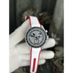 Elegant Omega X Swatch Moon Watch Red White For Men (JH639) - stayhit.in