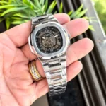 Elegant Patek Philippe Watch Silver Black For Men (JH544) - stayhit.in