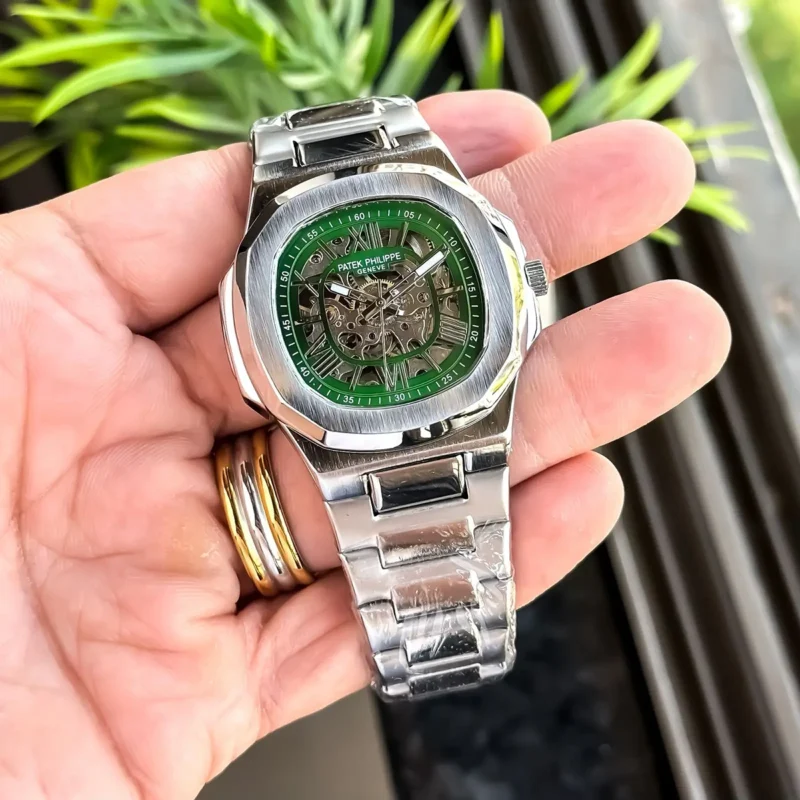 Elegant Patek Philippe Watch Silver Green For Men (JH539) - stayhit.in