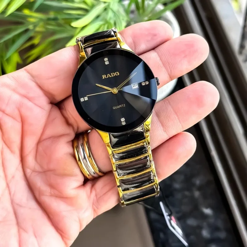 Elegant Rado Jubile Watch Gold Black For Men (JH548) - stayhit.in