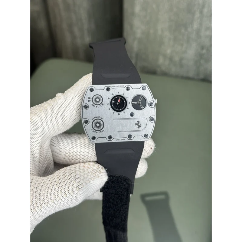 Elegant Richard Mille Ferrari Watch Slim Silver Black For Men (JH530) - stayhit.in