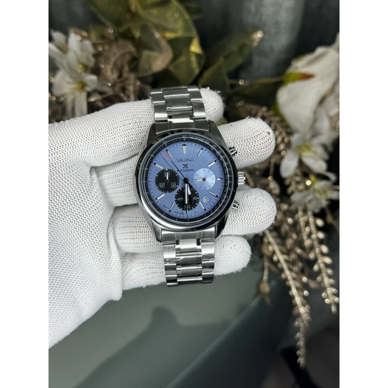 Elegant Seiko Chronograph Watch Silver Tiffany For Men (JH649) - stayhit.in