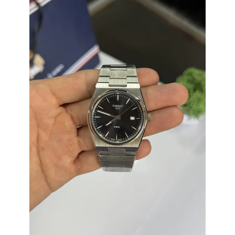 Elegant Tissot Prx Stainless Steel Watch Silver Black For Men (FGS124) - stayhit.in