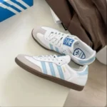 Imported Adidas Samba Leather Sky Blue Shoes For Men (JH391) - stayhit.in