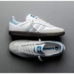 Imported Adidas Samba Leather Sky Blue Shoes For Men (JH391) - stayhit.in