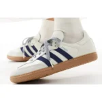 Imported Adidas Samba Shoes Off White Navy Blue For Men