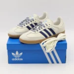 Imported Adidas Samba Shoes Off White Navy Blue For Men (BOT2916) - stayhit.in