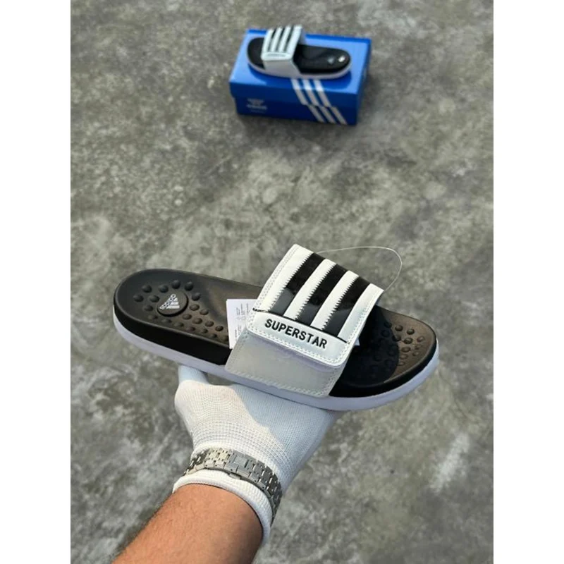 Imported Adidas Superstar Flip Flops Black White For Men (HS517) - stayhit.in