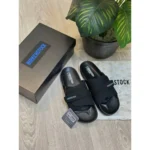 Imported Birkenstock Adjust Slides Kyoto Nubuck Cushion Black For Men (HS401) - stayhit.in