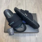 Imported Birkenstock Adjust Slides Kyoto Nubuck Cushion Black For Men (HS401) - stayhit.in