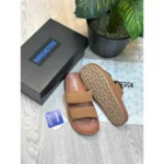 Imported Birkenstock Adjust Velcro Slides Straps Soft Cushion Tan For Men (HS402) - stayhit.in
