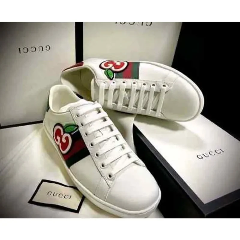 Imported Gucci Ace Low Gg Apple Patch White Shoes For Men (CSO2048) - stayhit.in