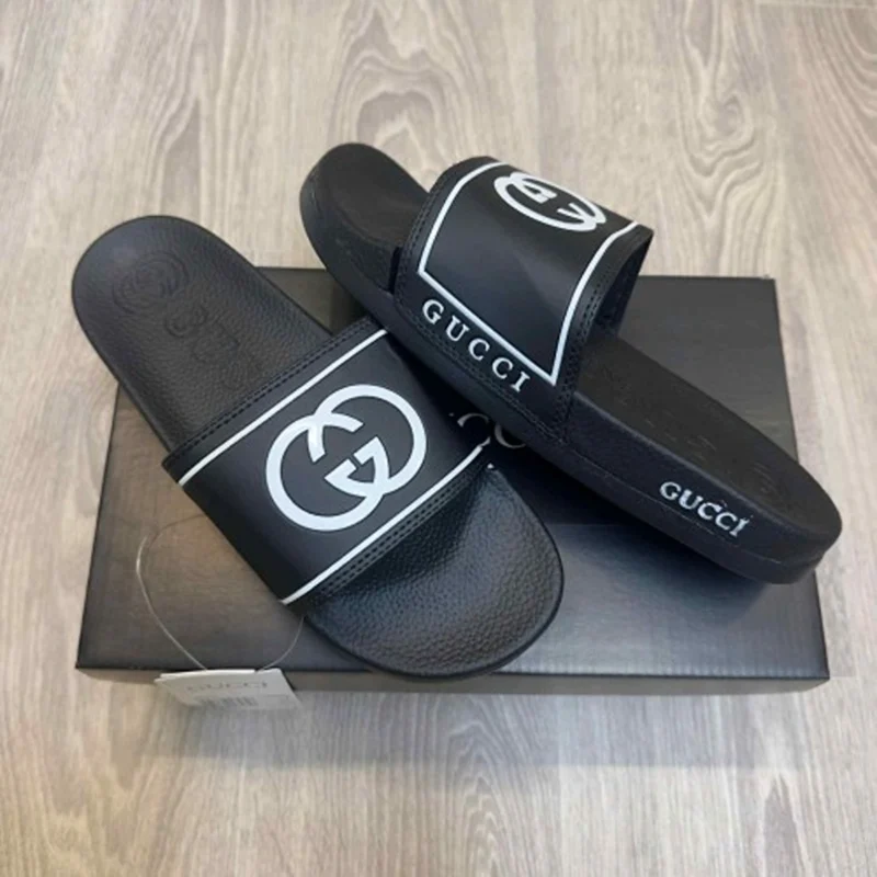 Imported Gucci Gg Soft Comfort Flip Flops Black For Men (HS479) - stayhit.in