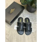 Imported Hermes Izmir Slides Black For Men (WS430) - stayhit.in