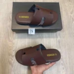 Imported Hermes Izmir Slides Brown For Men (WS429) - stayhit.in