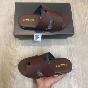 Imported Hermes Izmir Slides Brown For Men (WS429) - stayhit.in