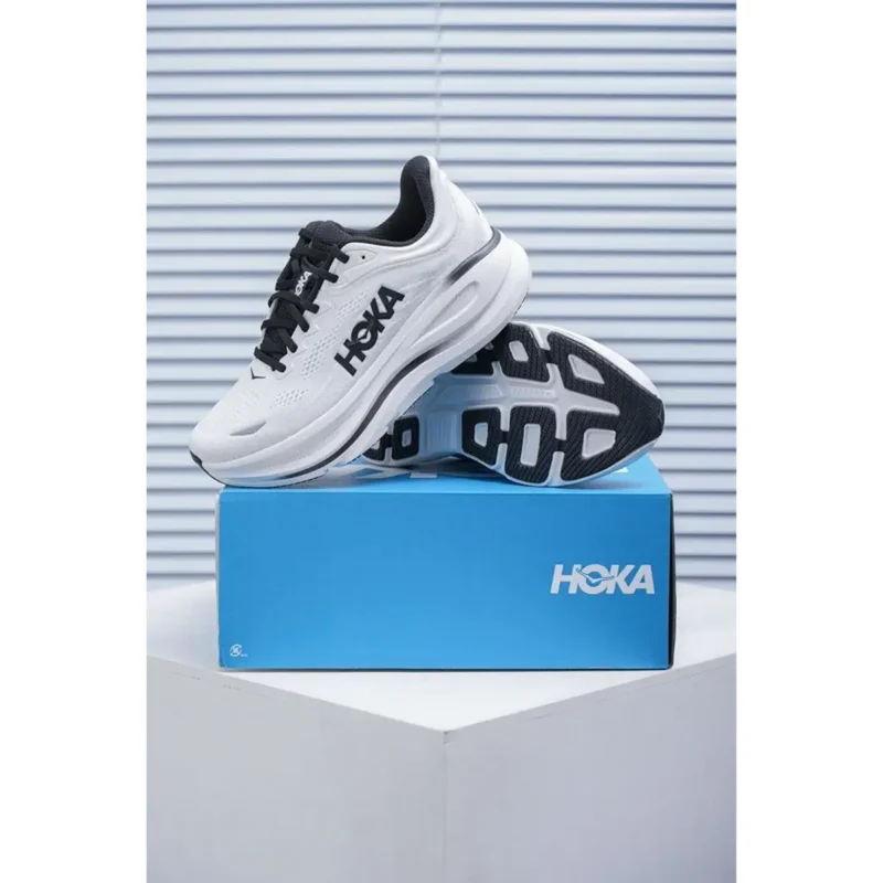 Imported Hoka Bondi 9 Shoes White Black For Men (BOT2911) - stayhit.in