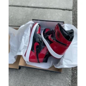 Imported Nike Jordan Retro 1 Bred Patent Shoes For Men (BOT2697) - stayhit.in