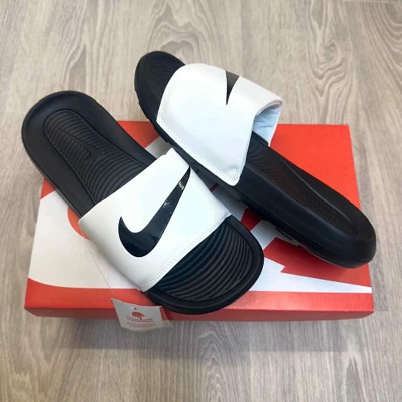 Imported Nike Victori Flip Flops White Black For Men (WS397) - stayhit.in