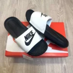 Imported Nike Victori One Flip Flops White Black For Men (HS453) - stayhit.in