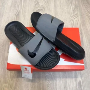 Imported Nike Victori One Logo Flip Flops Grey Black For Men (HS456) - stayhit.in
